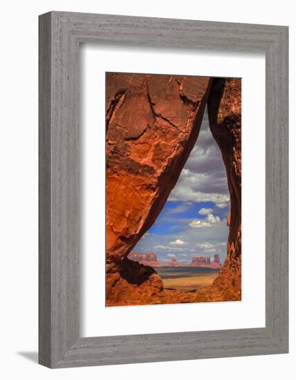 View Through Teardrop Arch into Monument Valley Tribal Park of the Navajo Nation, Arizona and Utah-Jerry Ginsberg-Framed Photographic Print