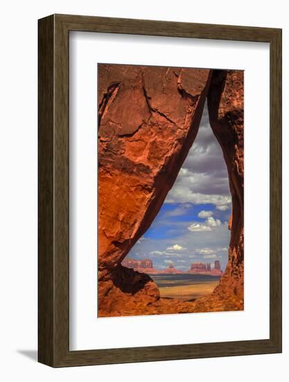 View Through Teardrop Arch into Monument Valley Tribal Park of the Navajo Nation, Arizona and Utah-Jerry Ginsberg-Framed Photographic Print