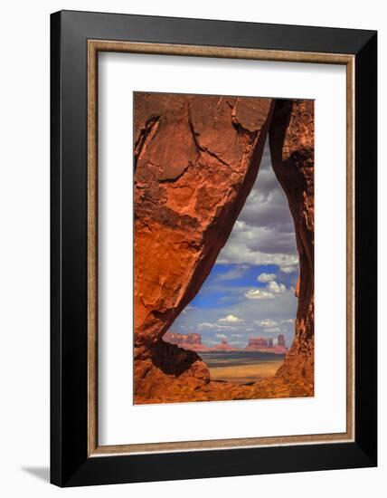 View Through Teardrop Arch into Monument Valley Tribal Park of the Navajo Nation, Arizona and Utah-Jerry Ginsberg-Framed Photographic Print