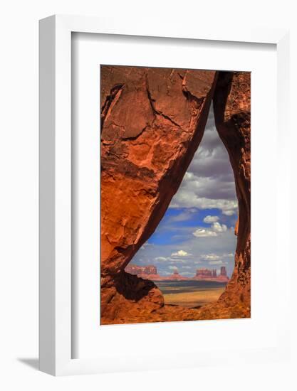 View Through Teardrop Arch into Monument Valley Tribal Park of the Navajo Nation, Arizona and Utah-Jerry Ginsberg-Framed Photographic Print