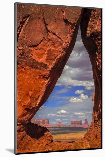 View Through Teardrop Arch into Monument Valley Tribal Park of the Navajo Nation, Arizona and Utah-Jerry Ginsberg-Mounted Photographic Print