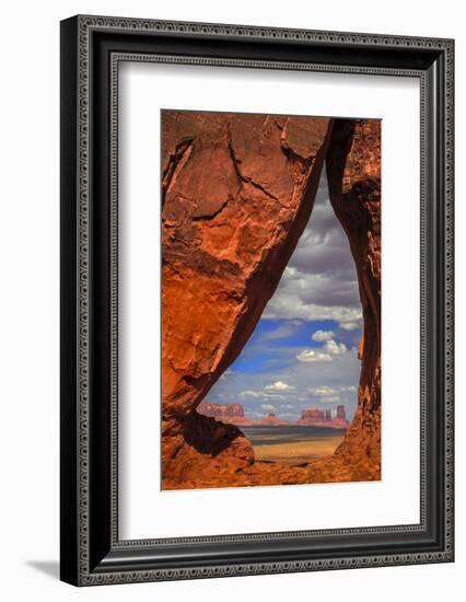 View Through Teardrop Arch into Monument Valley Tribal Park of the Navajo Nation, Arizona and Utah-Jerry Ginsberg-Framed Photographic Print