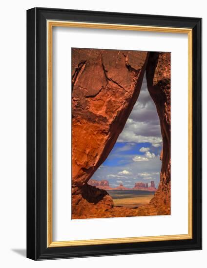 View Through Teardrop Arch into Monument Valley Tribal Park of the Navajo Nation, Arizona and Utah-Jerry Ginsberg-Framed Photographic Print