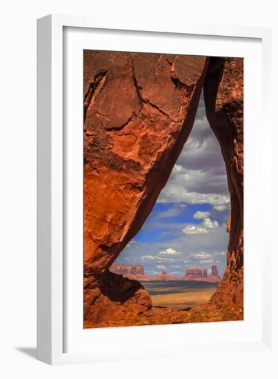 View Through Teardrop Arch into Monument Valley Tribal Park of the Navajo Nation, Arizona and Utah-Jerry Ginsberg-Framed Photographic Print