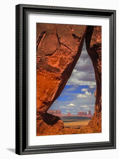View Through Teardrop Arch into Monument Valley Tribal Park of the Navajo Nation, Arizona and Utah-Jerry Ginsberg-Framed Photographic Print