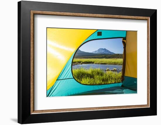 View through Tent, South Sister, Sparks Lake, Three Sisters Wilderness, Eastern Oregon-Stuart Westmorland-Framed Photographic Print