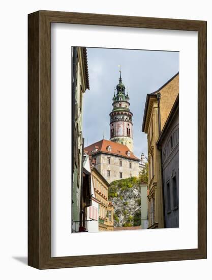 View Through the Gothic House Facades to the Krumlov Castle, Cesky Krumlov, Czech Republic, Europe-Michael Runkel-Framed Photographic Print