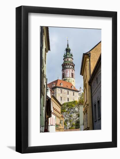 View Through the Gothic House Facades to the Krumlov Castle, Cesky Krumlov, Czech Republic, Europe-Michael Runkel-Framed Photographic Print