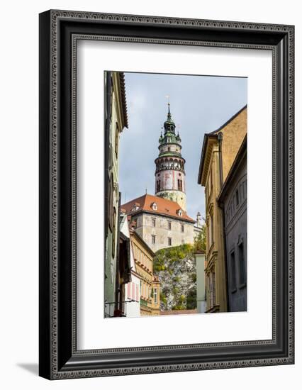 View Through the Gothic House Facades to the Krumlov Castle, Cesky Krumlov, Czech Republic, Europe-Michael Runkel-Framed Photographic Print