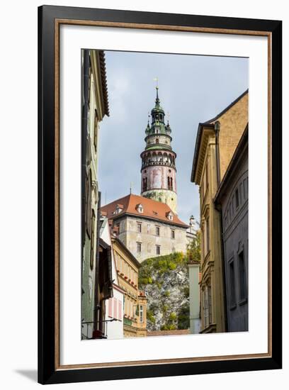 View Through the Gothic House Facades to the Krumlov Castle, Cesky Krumlov, Czech Republic, Europe-Michael Runkel-Framed Photographic Print