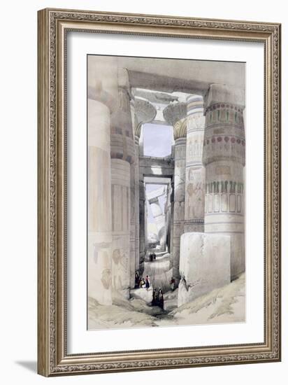 View Through the Hall of Columns, Karnak, from "Egypt and Nubia", Vol.1-David Roberts-Framed Giclee Print