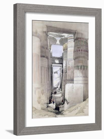 View Through the Hall of Columns, Karnak, from "Egypt and Nubia", Vol.1-David Roberts-Framed Giclee Print