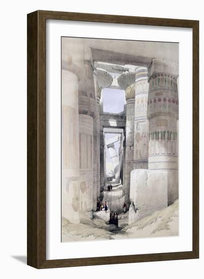 View Through the Hall of Columns, Karnak, from "Egypt and Nubia", Vol.1-David Roberts-Framed Giclee Print
