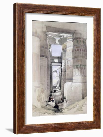 View Through the Hall of Columns, Karnak, from "Egypt and Nubia", Vol.1-David Roberts-Framed Giclee Print