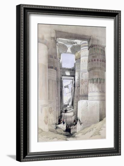 View Through the Hall of Columns, Karnak, from "Egypt and Nubia", Vol.1-David Roberts-Framed Giclee Print