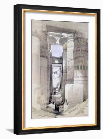 View Through the Hall of Columns, Karnak, from "Egypt and Nubia", Vol.1-David Roberts-Framed Giclee Print