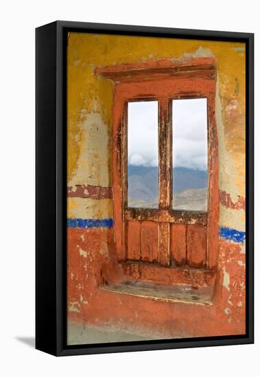 View Through the Monastery Window, Likir Monastery, Ladakh, India-null-Framed Premier Image Canvas