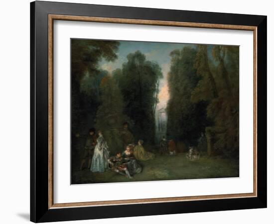 View Through the Trees in the Park of Pierre Crozat, 1715-Jean-Antoine Watteau-Framed Giclee Print