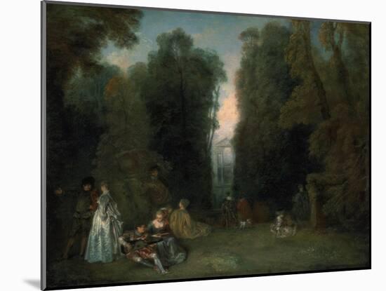 View Through the Trees in the Park of Pierre Crozat, 1715-Jean-Antoine Watteau-Mounted Giclee Print