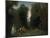 View Through the Trees in the Park of Pierre Crozat, 1715-Jean-Antoine Watteau-Mounted Giclee Print