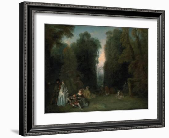 View Through the Trees in the Park of Pierre Crozat, 1715-Jean-Antoine Watteau-Framed Giclee Print