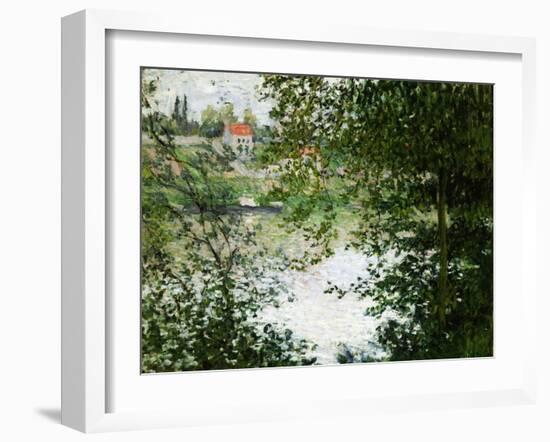 View Through Trees Trees on the Ile De La Grande Jatte, 1878-Claude Monet-Framed Giclee Print