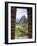 View Through Window of Ancient Lost City of Inca, Machu Picchu, Peru, South America with Llamas-Miva Stock-Framed Photographic Print