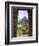 View Through Window of Ancient Lost City of Inca, Machu Picchu, Peru, South America with Llamas-Miva Stock-Framed Premium Photographic Print