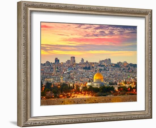 View to Jerusalem Old City. Israel-silver-john-Framed Photographic Print