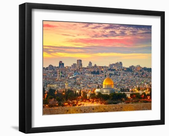 View to Jerusalem Old City. Israel-silver-john-Framed Photographic Print