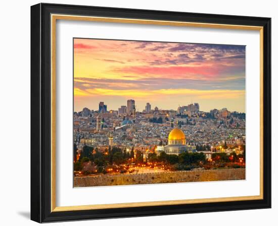 View to Jerusalem Old City. Israel-silver-john-Framed Photographic Print