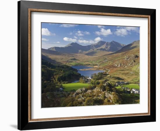 View to Llynnau Mymbyr and Mt Snowdon, North Wales-Peter Adams-Framed Photographic Print