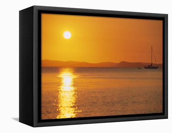 View to Mainland from Monkey Beach at Sunset, Great Keppel Island, Queensland, Australia-Ken Gillham-Framed Premier Image Canvas