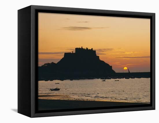 View to Mont Orgueil at Sunrise, Gorey, Jersey, Channel Islands, UK-Ruth Tomlinson-Framed Premier Image Canvas