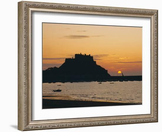 View to Mont Orgueil at Sunrise, Gorey, Jersey, Channel Islands, UK-Ruth Tomlinson-Framed Photographic Print