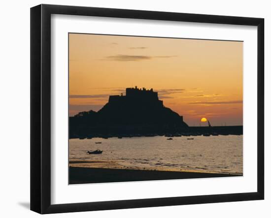 View to Mont Orgueil at Sunrise, Gorey, Jersey, Channel Islands, UK-Ruth Tomlinson-Framed Photographic Print