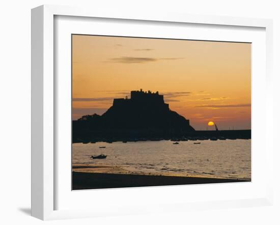 View to Mont Orgueil at Sunrise, Gorey, Jersey, Channel Islands, UK-Ruth Tomlinson-Framed Photographic Print