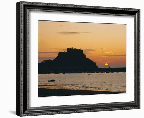 View to Mont Orgueil at Sunrise, Gorey, Jersey, Channel Islands, UK-Ruth Tomlinson-Framed Photographic Print