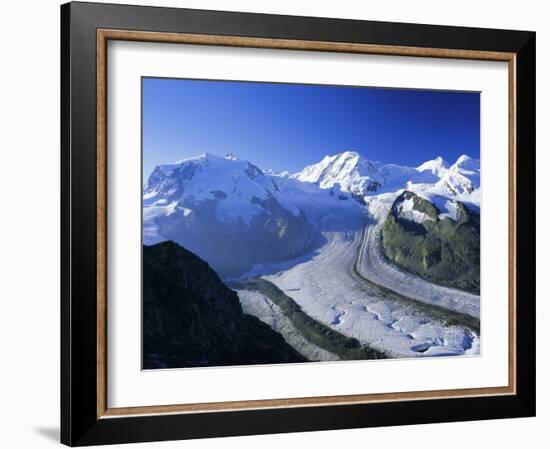 View to Monte Rosa, Liskamm and the Gorner Glacier, Gomergrat, Swiss Alps, Switzerland-Ruth Tomlinson-Framed Photographic Print