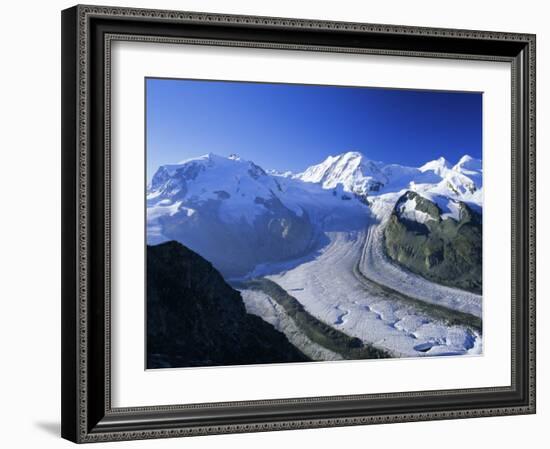 View to Monte Rosa, Liskamm and the Gorner Glacier, Gomergrat, Swiss Alps, Switzerland-Ruth Tomlinson-Framed Photographic Print