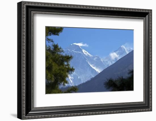 View to Mount Everest and Lhotse from the Trail Near Namche Bazaar, Nepal, Himalayas, Asia-Peter Barritt-Framed Photographic Print