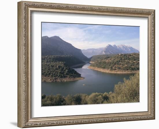 View to Mountains, Supramonte Di Oliena, Lake Cedrino, Dorgali, Nuoro Province, Sardinia, Italy-Ken Gillham-Framed Photographic Print