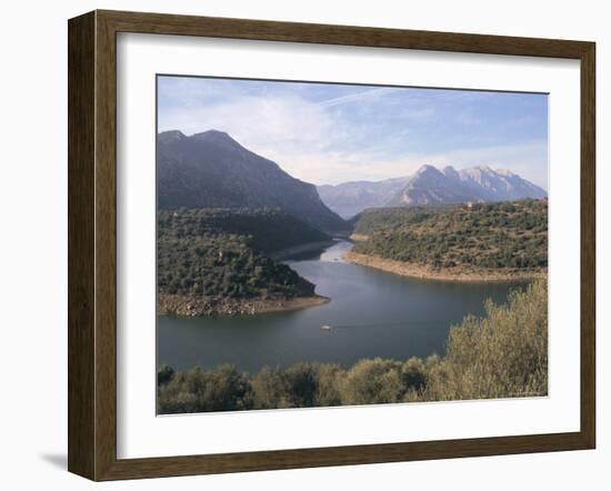 View to Mountains, Supramonte Di Oliena, Lake Cedrino, Dorgali, Nuoro Province, Sardinia, Italy-Ken Gillham-Framed Photographic Print