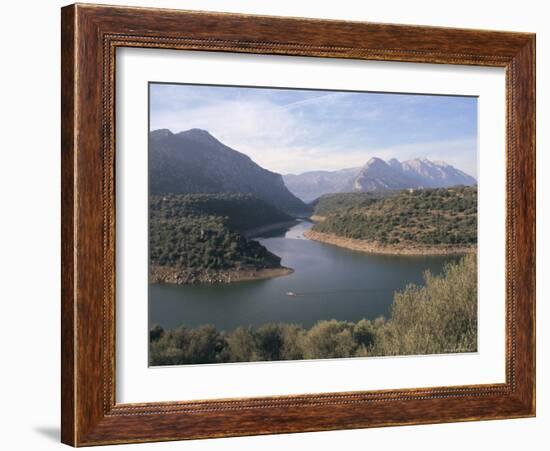 View to Mountains, Supramonte Di Oliena, Lake Cedrino, Dorgali, Nuoro Province, Sardinia, Italy-Ken Gillham-Framed Photographic Print