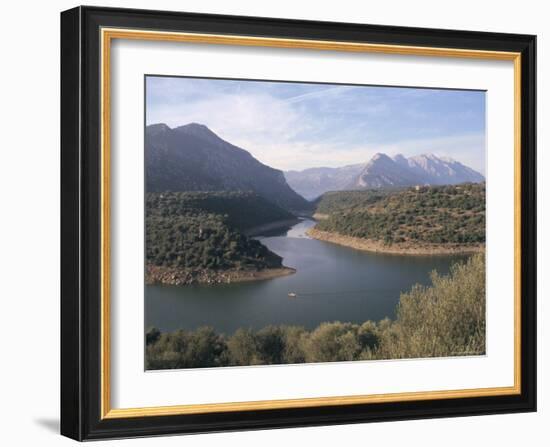 View to Mountains, Supramonte Di Oliena, Lake Cedrino, Dorgali, Nuoro Province, Sardinia, Italy-Ken Gillham-Framed Photographic Print