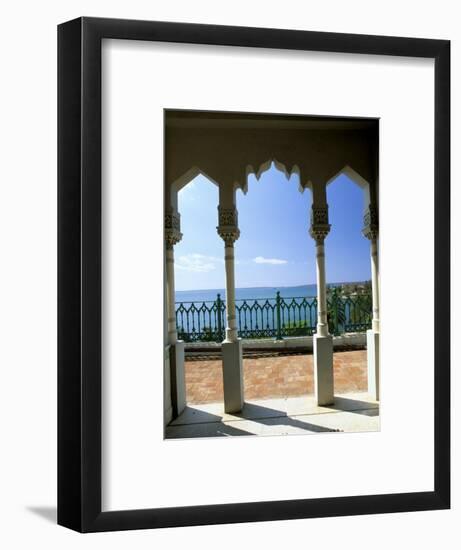 View to Sea Through Moorish Arches at Palacio De Valle, Cienfuegos, Cuba, West Indies-Lee Frost-Framed Photographic Print