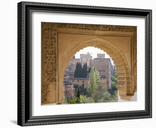 View to the Alhambra Through Arch in Gardens of the Generalife, Granada, Andalucia-Ruth Tomlinson-Framed Photographic Print