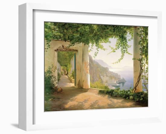 View to the Amalfi Coast-Carl Frederic Aagaard-Framed Art Print