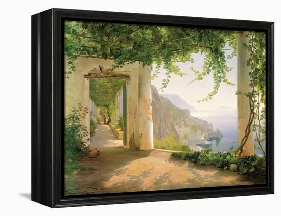 View to the Amalfi Coast-Carl Frederic Aagaard-Framed Stretched Canvas