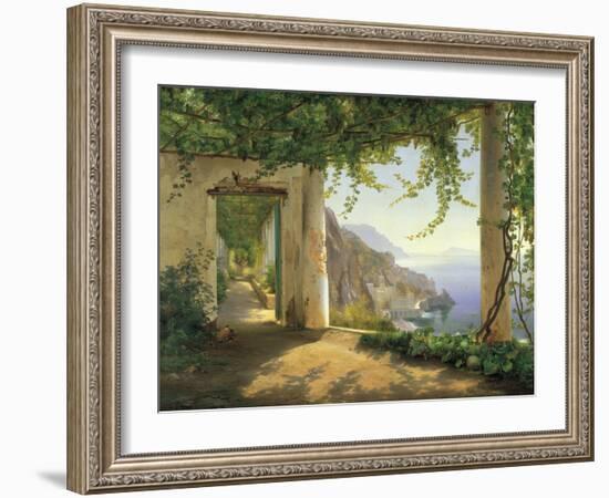 View to the Amalfi Coast-Carl Frederic Aagaard-Framed Art Print